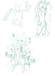 1girls 2boys animal_ears anthro balls elf elf_male female female_anthro female_penetrated femboy femboy_on_female femboydom femsub fox fox_boy goushu larger_male male male/female male_penetrating male_penetrating_female maledom mira_misciano monster_boy penetration penis size_difference smaller_female text translation_request very_long_hair very_long_hair_male