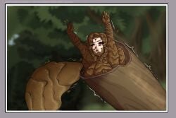 covered_in_mud dirty dirty_girl female forest forest_background kitsunenokiubbi mud mud_covered muddy naked naked_female oc original original_character shrek_(reference) tagme the_huntress