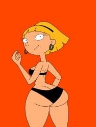 1girls ass bikini bikini_only blonde_hair earrings female female_only female_solo hey_arnold! olga_pataki short_hair solo solo_female solo_only