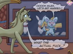 absurd_res animal_genitalia animal_penis bag balls blush bodily_fluids bow_ribbon canid canine caught_in_the_act caught_while_cumming chinchilla chinchillid cindy_(wanderlust) clenched_teeth cliff closed_eyes clothing cum cum_inside detailed_background dialogue digital_media_(artwork) duo ejaculation english_text erection female female_penetrated feral feral_on_feral feral_penetrated feral_penetrating fox fur gau_(artist) genital_fluids genitals group hair hi_res male male/female male_penetrating male_penetrating_female mammal mannequin miles_(wanderlust) mouse multi_tail murid murine night nintendo open_mouth orgasm outside penetration penile penile_penetration penis penis_in_vagina pokemon pokemon_mystery_dungeon river rock rodent scarf sex shawl shocked shop_window sidra_romani speech_bubble spike_chunsoft stare store surprised surprised_face tail tapering_penis teeth text tongue vaginal_fluids vaginal_penetration vulva wanderlust wide_eyed window