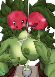 areola ass berry big_breasts blossom_(woebeeme) blush breast_play breast_squish breasts curvy_figure digital_media_(artwork) dripping duo elemental_creature female flora_fauna flower flower_creature flower_petals food fruit hand_on_breast hi_res holding_breast leaf looking_at_viewer naughty_face nipples not_furry nude open_mouth petals plant plant_pot potted_plant simple_background smile squish tongue tongue_out voluptuous water wet woebeeme