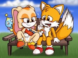 1boy 1girls 2d animal_ears anthro anthro_female anthro_male anthro_on_anthro anthro_only anus anus_peek bench bench_sex black_nose blush blushing blushing_female bunny bunny_girl canid canine canis chao chao_(sonic) cock cotton_tail cream_the_rabbit cub cub_on_cub cum cumming cumshot dick dress dress_lift eyelashes female female/male female_cub female_masturbation fox fox_boy fur furry furry_female furry_male furry_only genitals gloves handjob lagomorph long_ears male male/female male_cub mammal masturbating masturbating_other masturbation miles_prower miles_tails_prower mobian mobian_(species) mobian_fox mobian_rabbit open_mouth penis penis_grab pussy pussy_focus pussy_lips rabbit rabbit_girl rabbit_tail rubbing rubbing_pussy scarr_(artist) sega shoes sitting sonic_(series) sonic_team sonic_the_hedgehog_(series) straight tail tails tails_the_fox tan_fur two-tone_body two-tone_fur video_games yellow_body yellow_fur young young_anthro young_female young_male younger_female younger_male