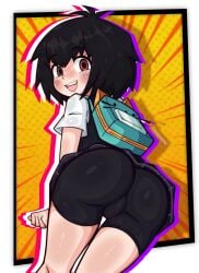 back_view big_ass big_breasts big_butt big_thighs black_hair boo15_emma breasts clothing curvaceous curvaceous_female curvaceous_figure curvy curvy_figure curvy_hips emmavania female female_focus female_only marvel peni_parker short_hair spider-man:_across_the_spider-verse spider-man:_into_the_spider-verse