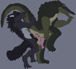 2021 absurd_res anal anal_sex anthro anus bodily_fluids canid canine canis claws crocodile crocodilian crocodylid cum cum_in_ass cum_inside digital_media_(artwork) duo ejaculation fluffy fur genital_fluids hi_res knot kroxigor lizardman_(warhammer_fantasy) male male/male mammal muscular open_mouth penetration raised_tail reptile saurus scalie sex size_difference slit small_dom_big_sub spread_anus spreading standing standing_sex svevato tail_grab tail_pull warhammer_(franchise) warhammer_fantasy were werecanid werecanine werewolf wolf