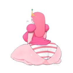 adventure_time b3theree back_view big_ass big_breasts big_breasts big_butt big_thighs big_titties clothing curvaceous curvaceous_female curvaceous_figure curvy curvy_figure curvy_hips female female_focus female_only pink_body pink_hair pink_skin princess_bubblegum underwear