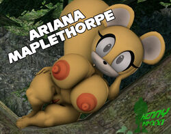 3d anthro ariana_maplethorpe big_breasts big_nipples black_nose breasts brown_eyes digital_media_(artwork) fan_character female forest forest_background fur genitals hand_on_head hand_on_hip huge_breasts kennythebobcat looking_at_viewer looking_pleasured mammal nature nature_background nipples nude orange_nipples orange_pussy plant pussy rodent sciurid sega shortstack solo sonic_(series) source_filmmaker text thick_thighs tree tree_squirrel white_inner_ear wide_hips yellow_body yellow_fur