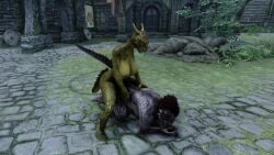 3d_animation all_fours animated anthro anthro_only argonian argonian_female deeja doggy_style incest jaree-ra pegging reptile reptilian scalie shorter_than_one_minute skyrim tagme the_elder_scrolls video