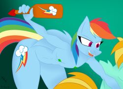 2015 anthro areola bent_over blue_body blue_feathers blue_fur bondage breasts duo equid equine erect_nipples feathered_wings feathers female flat_chested friendship_is_magic fur hair hasbro hi_res jrvanesbroek kaiuchiha15 lightning_dust_(mlp) mammal multicolored_hair multicolored_tail my_little_pony mythological_creature mythological_equine mythology nipples paddle pegasus rainbow_dash_(mlp) rainbow_hair rainbow_tail solo_focus tail wings