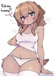 1girls blush breasts cleavage clothed clothing female female_only fluffy fluffy_hair furry furry_only oc original_character takkunaki