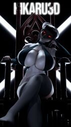 1girls grey_skin hikaru3d huge_breasts phalia red_eyes tagme voluptuous