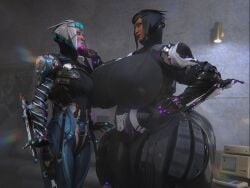 3d aoi_morohoshi big_breasts breasts cleavage female huge_breasts qzk_forte tagme thick_thighs warframe wide_hips