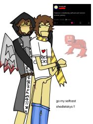 blood clothed crying forsaken_(roblox) noncon nonconsensual rape roblox selfcest shedletsky telamon tied_hands wings