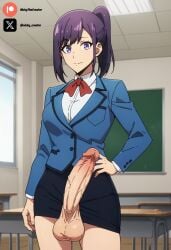 1futa ai_generated breasts cock colored dick futa_only futanari futanari futanari/female light_skin light_skinned_futanari long_hair nickythecreator penis ponytail school_uniform sexy sexy_body sexy_pose testicles veiny_penis violet_eyes violet_hair