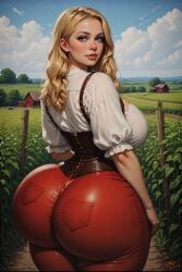 ai_generated ass_bigger_than_head big_breasts blonde-haired_female blonde_female blonde_hair blue_eyes blue_eyes_female breasts_jiggling chivalry_2 clothing farming giant_ass hyper_ass hyper_butt massive_ass massive_breasts medieval oc on_ground on_hands_and_knees outdoors outside peasant peasant_woman tagme