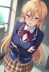 ai_generated blonde_hair female lilianaa male nakiri_erina ntr purple_eyes shokugeki_no_souma