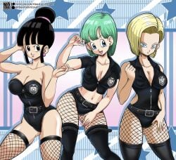 3girls android_18 bulma_briefs bulma_briefs chichi dragon_ball dragon_ball_z franfuentesart2 tagme