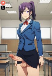 1futa ai_generated breasts cock colored dick futa_only futanari futanari futanari/female light_skin light_skinned_futanari long_hair nickythecreator penis ponytail school_uniform sexy sexy_body sexy_pose testicles veiny_penis violet_eyes violet_hair