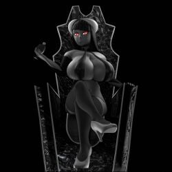 1girls 3d 3d_model grey_skin huge_breasts phalia red_eyes tagme