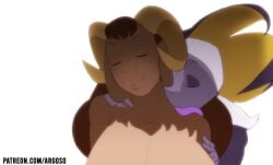 2d animated argosornstein biting_lip biting_own_lip brown_hair colored cuddling dreamy_pride furry furry_only giant_breasts goat goat_girl horns licking licking_neck long_hair long_tongue massive_breasts multicolored_body naga namielli_(argosornstein) oc original_character seduction seductive severa_tettona_(dreamy_pride) size_difference snake snake_girl tagme teasing tongue_out video wanting_more wanting_sex yellow_eyes yuri