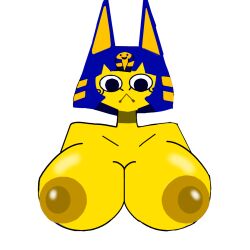 animal_crossing ankha ankha_(animal_crossing) anthro breasts huge_breasts