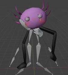 3d axolotl black_legs blender blender3d blender_(software) blush canon_design cuntboy eyes_rolling_back floating_hands gills grabbing_face intersex kinito kinito_the_axolotl kinitopet legs_apart legs_spread masturbation pussy vaginal_juices white_gloves