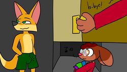 16:9 canid canine comic dialogue duo fox francis(theyiff) hi_res lagomorph leporid male male/male mammal rabbit theyiff widescreen