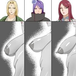 3girls airi_akura big_areola big_breasts black_and_white breasts character_sheet cum erect_nipples giant_breasts gilf huge_breasts inverted_nipples konan kushina_uzumaki large_breasts larger_female manga milf mother naruto naruto_(series) naruto_shippuden older_female purple_hair red_hair seductive seductive_eyes seductive_look seductive_smile shounen_jump trio tsunade tsunade_senju uzumaki_kushina villainess weekly_shonen_jump yellow_hair