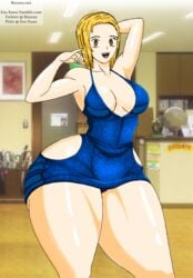 baccano! black_panties blonde_hair blue_dress brown_eyes dress_lift hyper_ass miria_harvent phallphallpf