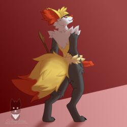 1:1 abstract_background animal_genitalia animal_penis anthro braixen canine_penis eyewear fluffy fluffy_tail genitals glasses hi_res male male_only nintendo penis pokémon_(species) pokemon pokemon_(species) sirdoomwolf solo video_games