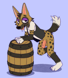 2021 african_wild_dog animal_crossing anthro barrel biped canid canine canis genitals hi_res humanoid_genitalia humanoid_penis kyle_(animal_crossing) male male_only mammal nintendo penis snackhorse solo video_games