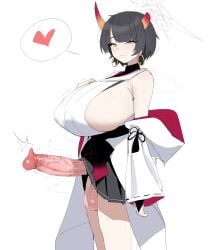 1futa erection futa_only futanari gigantic_breasts heart huge_breasts huge_cock looking_at_viewer xipa