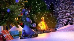 1girls 3d bellakvo big_ass big_breasts blizzard_entertainment christmas draenei female female_only kneeling looking_at_viewer looking_back nude original_character sironis solo stockings thick_thighs thighhighs voluptuous voluptuous_female warcraft winter_veil world_of_warcraft