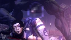 1boy 1girls animated big_ass blood blur_censor defeated female marvel marvel_rivals psylocke psylocke_(marvel_rivals) sai_(marvel) shyuu size_difference tagme vengeance_psylocke venom_(marvel) venom_(marvel_rivals) video