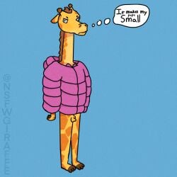 absurd_res anthro balls bottomless bottomless_male clothed clothing genitals giraffe giraffid hi_res male mammal nsfwgiraffe penis red_wood small_penis solo