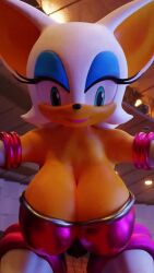 9:16 anthro blue_eyes breasts cleavage huge_breasts insany3d jiggling_breasts longer_than_10_seconds rouge_the_bat seductive_look shorter_than_30_seconds sonic_(series) tagme vertical_video video