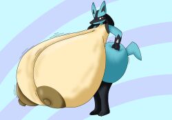 big_breasts breasts cleavage female furry huge_breasts hyper_breasts lucario nipples pokemon pokemon_(species) tagme thick_thighs washydarkmode wide_hips