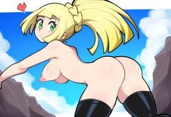 1girls 2025 2d ai_generated ass big_breasts female large_breasts lillie_(pokemon) mullon nipples novelai nude pokemon pokemon_(anime) pokemon_journeys pokemon_sm solo solo_female solo_focus