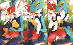 3_fingers anthro anthro_on_anthro anthro_penetrated anthro_penetrating anthro_penetrating_anthro ass black_body black_fur blue_body blush bodily_fluids buckteeth chair_position cinderace closed_eyes cum cum_in_pussy cum_inside cum_leaking dripping duo ear_blush female female_penetrated fingers forest forest_background french_kissing from_behind_position fur genital_fluids genitals hi_res holding_leg holding_legs inteleon interspecies kissing lagomorph leporid lizard male male/female male_penetrating male_penetrating_female mammal multicolored_body multicolored_fur nature nature_background nintendo nude one_eye_closed open_mouth penetration penile penile_penetration penis penis_in_pussy pink_penis pink_tongue plant pokémon_(species) pokemon pokemon_(species) prrrrrrmine pupils pussy pussy_juice pussy_juice_drip raised_leg red_body red_fur reptile saliva saliva_on_tongue saliva_string scalie sequence sex sitting tears teeth tongue tree vaginal_penetration video_games white_body white_fur white_pupils yellow_inner_ear