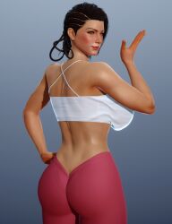 1girls 3d 3d_(artwork) ass azucena_milagros_ortiz_castillo bandai_namco beach big_ass big_breasts breasts brown_hair clothing dark-skinned_female dark_skin earrings erect_nipples female female_only flower_in_hair green_eyes hair_ornament huge_breasts human latina medium_hair namco peruvian peruvian_female pose seductive solo standing swimwear tekken tekken_8 thick_thighs video_game_character voluptuous voluptuous_female wide_hips