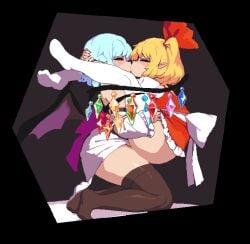 1futa 1girls ambiguous_penetration animated aroused bat_wings big_breasts blonde_hair blue_hair bottomless bra breast_press breast_to_breast breasts closed_eyes clothed clothed_sex clothing duo female flandre_scarlet futa_on_female futa_with_female futanari huge_breasts incest kissing kissing_while_penetrated kneeling large_breasts leg_lock leglock light-skinned_female light-skinned_futanari light_skin long_hair looking_pleasured mostly_clothed namako_(takorin) passionate passionate_kiss passionate_sex pixel_animation pixel_art pointy_ears ponytail remilia_scarlet sex short_hair sister sisters stockings takorin thick thick_thighs thighs touhou vaginal_penetration vampire vampire_girl