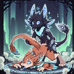 ai_generated anthro avali backshots brainwashing doggy_style duo fluffy fluffy_tail furry holding holding_tail hypai hypnosis hypnotic_eyes looking_pleasured magic magic_circle magic_user mind_break mind_control moan moaning moaning_in_pleasure night penetration sky