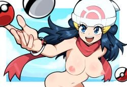 1girls 2025 2d ai_generated big_breasts dawn_(pokemon) female large_breasts mullon nipples novelai nude poke_ball pokemon pokemon_(anime) pokemon_dppt pokemon_journeys solo solo_female solo_focus