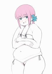 character_request cloudxmoe copyright_request fat_girl fat_woman pink_hair skimpy_bikini tagme