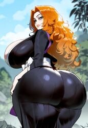 ai_generated ass ass_focus big_ass big_breasts big_butt big_thighs bleach blue_eyes cleavage curvy curvy_female curvy_figure dijiai focus from_behind from_front_position front_view haori hourglass_figure japanese_clothes jewelry long_hair looking_at_viewer looking_back massive_breasts matsumoto_rangiku mommy nsfw orange_hair outdoors revealing_clothes round_ass round_butt thiccwithaq_(ai_style) thick thick_ass thick_butt thick_legs thick_thighs thighs wide_hips