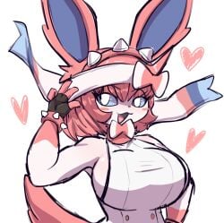 anthro anthro_only big_breasts breasts cleavage eeveelution female furry huge_breasts oreon_smol pokemon pokemon_(species) sylveon tagme thick_thighs wide_hips