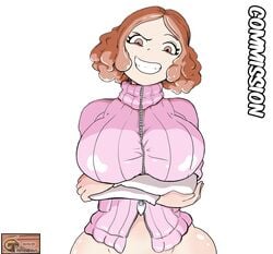 1girls big_breasts bottomless breasts casual clothed clothing dialogue edit haru_okumura huge_breasts human intersex large_breasts light-skinned light_skin long_hair mostly_clothed outerwear pale_skin pants_down persona persona_5 solo standing table text thick_thighs tuteheavy wide_hips