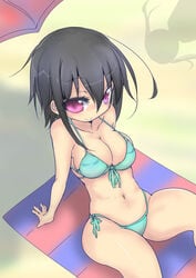 1girls beach big_breasts black_hair breasts komori-san_wa_kotowarenai! komori_shuri