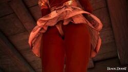 3d arab_female arabian_female ass ass_focus bdo dark-skinned_female exposed fuckdoll under_skirt underwear white_panties yourbdoslave