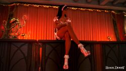 arab_female arabian_female bdo black_hair dark-skinned_female exposed fuckdoll heels legs legs_crossed pink_clothing pink_heels shiny_clothes socks socks_and_shoes yourbdoslave