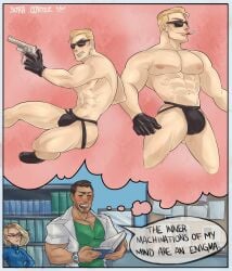 albert_wesker chris_redfield jockstrap male male_only resident_evil underwear yozorac1